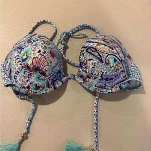 Victoria's Secret Blue and Pink Bikini Top